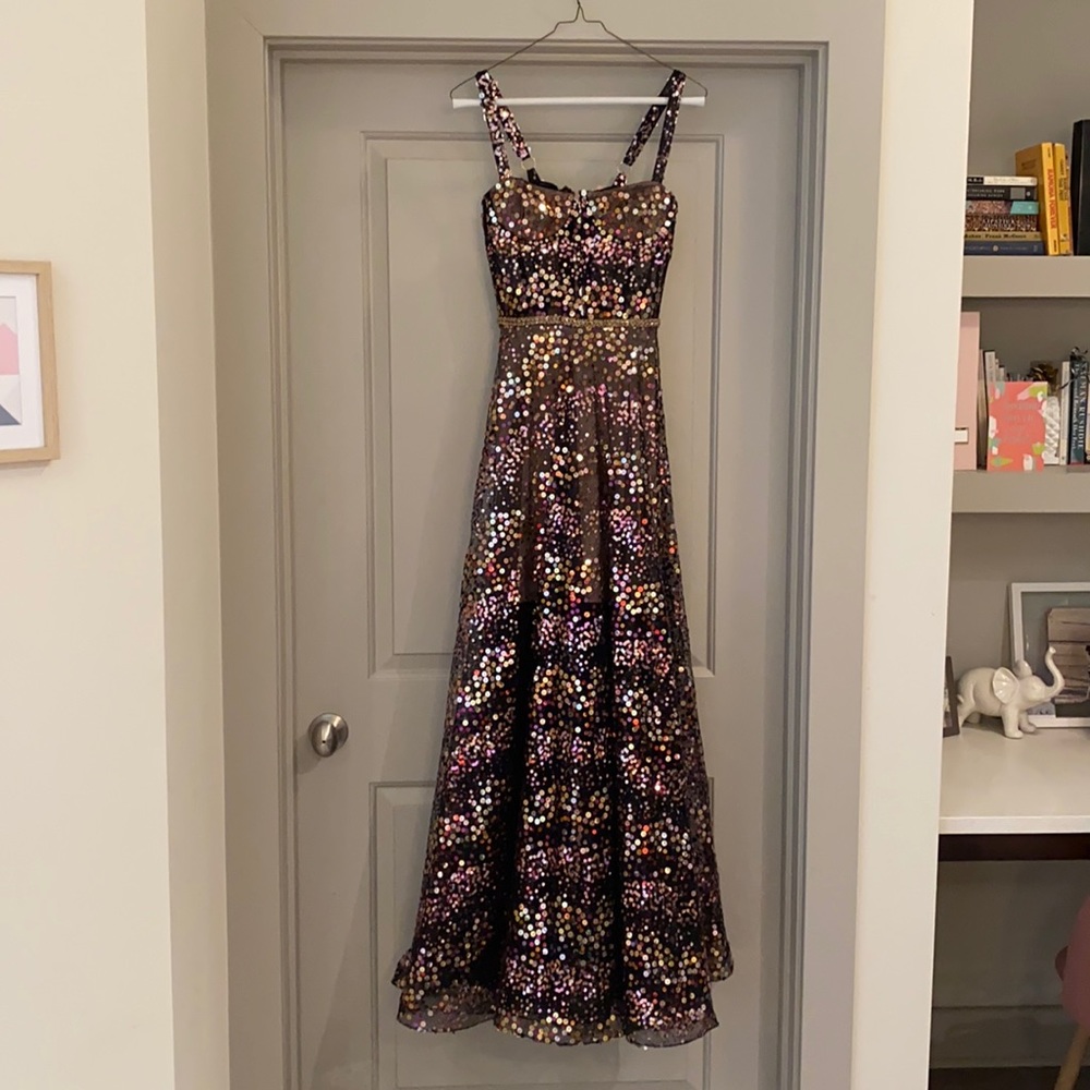 Bronx & Banco floor length sequin dress